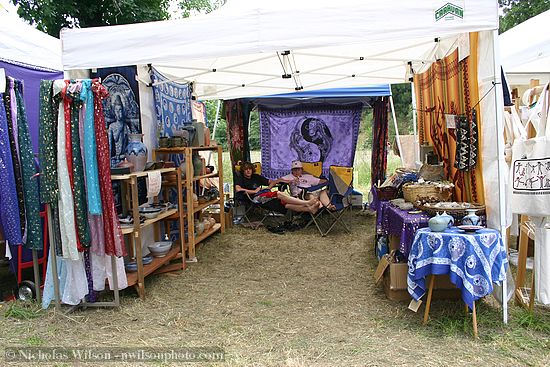 pottery and fabrics vendor