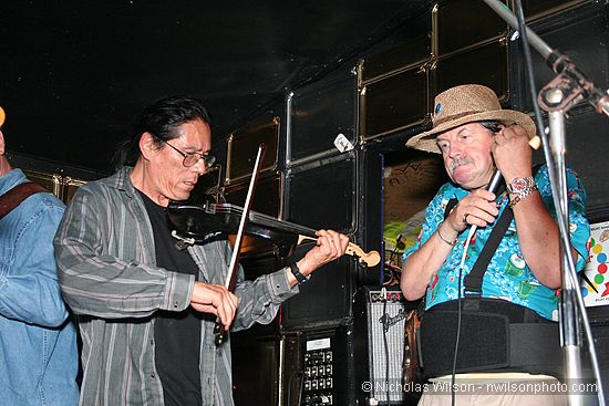 Butch Kwan and Gino Jacomella at Philo Hayward's Shuffle Band Reunion at Caspar in 8/10/2007