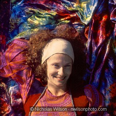 Gai Waller with tie-dye velvet